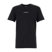 Midnight Blue Katoenen T-shirt Dolce & Gabbana , Blue , Heren