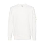 Cargo Katoenen Sweatshirt met Nylon Zakken Moncler , White , Heren