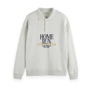 Relaxed Fit Polo Sweatshirt Scotch & Soda , Gray , Heren