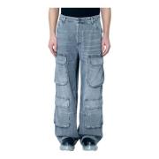 Cargo Jeans met D-Touch Stijl Diesel , Gray , Heren