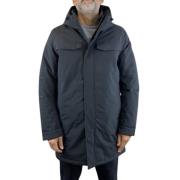 Zwarte parka met capuchon Ecoalf , Blue , Heren