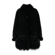 Shearling Coat Ermanno Scervino , Black , Dames