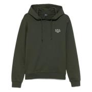 Katoenen hoodie in verschillende kleuren A.p.c. , Green , Heren