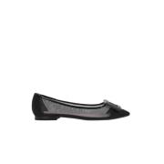 Zwarte Mesh Ballet Flats Roger Vivier , Black , Dames