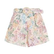 Multicolor Bloemen Linnen Shorts Zimmermann , Multicolor , Dames