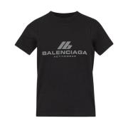 Katoenen Logo T-shirt Balenciaga , Black , Dames