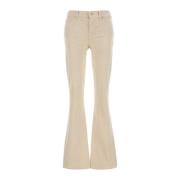 Stretch Ribfluwelen Broek in Zand 7 For All Mankind , Beige , Dames