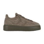 Grijze Suède Gestreepte Sneakers Hogan , Gray , Dames