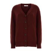 Luxe Burgundy Cashmere Blend Cardigan Salvatore Ferragamo , Red , Dame...