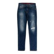 Gescheurde Slim Fit Heren Jeans Bikkembergs , Blue , Heren