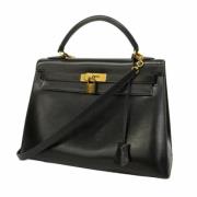 Pre-owned Leather handbags Hermès Vintage , Black , Dames