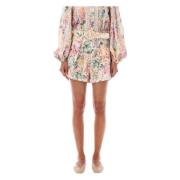 Bloemenprint hoge taille linnen shorts Zimmermann , Multicolor , Dames