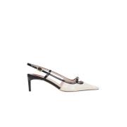 Witte Lakleren Slingback Hakken Roger Vivier , White , Dames