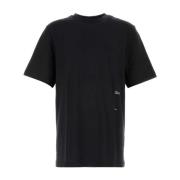 Zwart katoenen T-shirt Oamc , Black , Heren