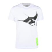 Katoen Elastaan T-shirt Bikkembergs , White , Heren