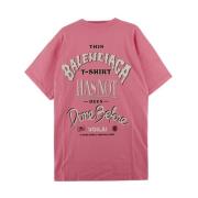 Katoenen Logo T-shirt Balenciaga , Pink , Dames