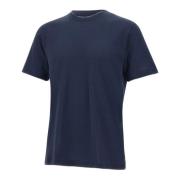 Navy Blue Katoenen T-shirt met Contrasterende Profielen Eleventy , Blu...