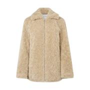 Oversized Faux Shearling Jacket Samsøe Samsøe , Brown , Dames