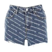 Stijlvolle bedrukte denim shorts Alexander Wang , Blue , Dames