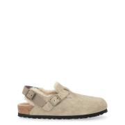 Stijlvolle Shearling Taupe Winterlaarzen Birkenstock , Beige , Dames