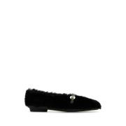 Zwarte shearling Noella ballerina's Salvatore Ferragamo , Black , Dame...