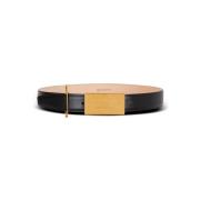 Leren riem met veiligheidsspeld Balmain , Black , Dames