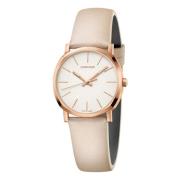 Stijlvol Quartz Horloge met Unieke Charme Calvin Klein , Beige , Dames