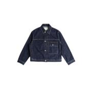 Italiaanse denim jack met zout en peper korrel Studio Nicholson , Blue...