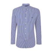 Blauw Wit Bengal Streep Slim Fit Overhemd Polo Ralph Lauren , Blue , H...