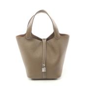 Pre-owned Leather handbags Hermès Vintage , Gray , Dames