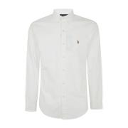 Witte Oxford Lange Mouw Sportshirt Polo Ralph Lauren , White , Heren