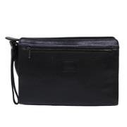 Pre-owned Leather clutches Burberry Vintage , Black , Dames