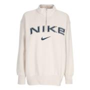 Quarter Zip Crewneck Sweatshirt Lt Orewood Nike , White , Dames