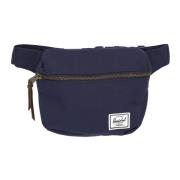 Gestreepte Bum Bag met leren rits Herschel , Blue , Heren