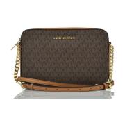 Bruine leren schoudertas met gouden accenten Michael Kors , Brown , Da...