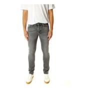 Slim Straight Fit Denim Jeans Nudie Jeans , Gray , Heren