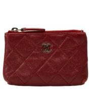 Pre-owned Leather wallets Chanel Vintage , Red , Dames