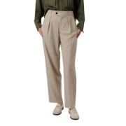 Beige Plooi Broek Losse Pasvorm Closed , Gray , Dames