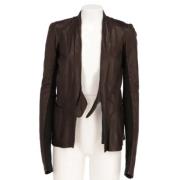 Pre-owned Leather outerwear Rick Owens Pre-owned , Brown , Dames