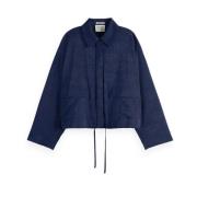 Jacquard Utility Shirt Blouse Scotch & Soda , Blue , Dames