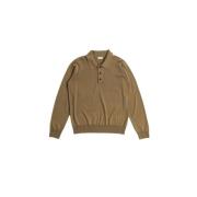 Bruine wollen poloshirt met ruiterontwerp Burberry , Brown , Heren