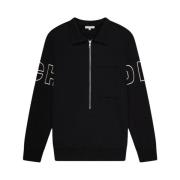 Half Zip Polo Sweater Zwart Off The Pitch , Black , Heren