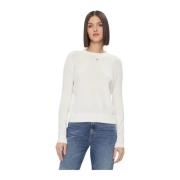 Trui met Ronde Hals Tommy Jeans , White , Dames