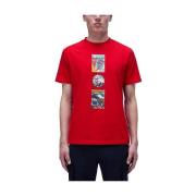 Sporty Portal Korte Mouw Shirts Napapijri , Red , Heren