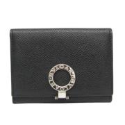 Pre-owned Leather wallets Bvlgari Vintage , Black , Dames