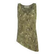 Elise, top in biologische zijde pua print Cortana , Green , Dames