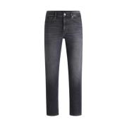 Donkergrijze Denim Jeans Boss , Gray , Heren