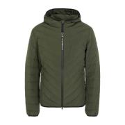 Korte Heren Pufferjas met Sjaal Emporio Armani EA7 , Green , Heren