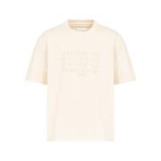 Geborduurde Nummers Katoenen T-shirt Maison Margiela , Beige , Heren