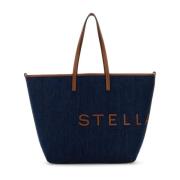 Denim Logo Winkel Tas Stella McCartney , Blue , Dames